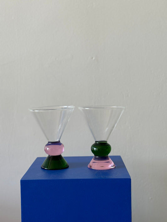 Ghia x Sophie Lou Jacobson Totem Glass- Green / Pink